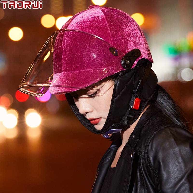 New national standard four-season electric bottle car helmet velvet velvet velvet