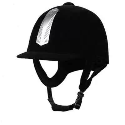 A child helmet of 87 rides a 5 horse horse horse horse and a helmet of 5 horse and horse