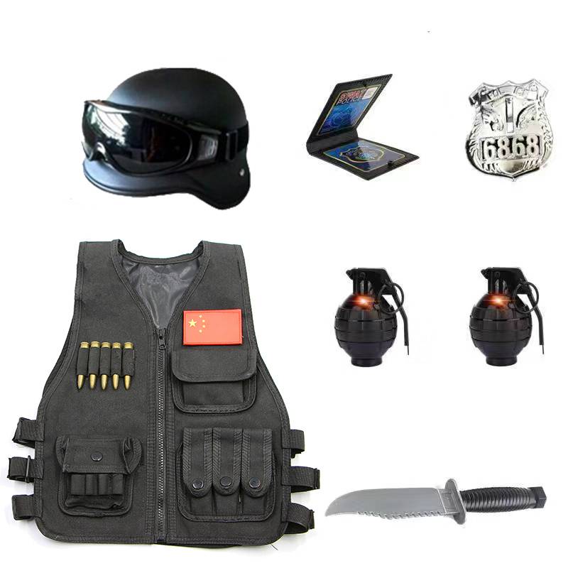 Children's tactical vest Special Forces helmets anti -bullet -proof jacket three -level armor -equipment camouflage vest kindergarten