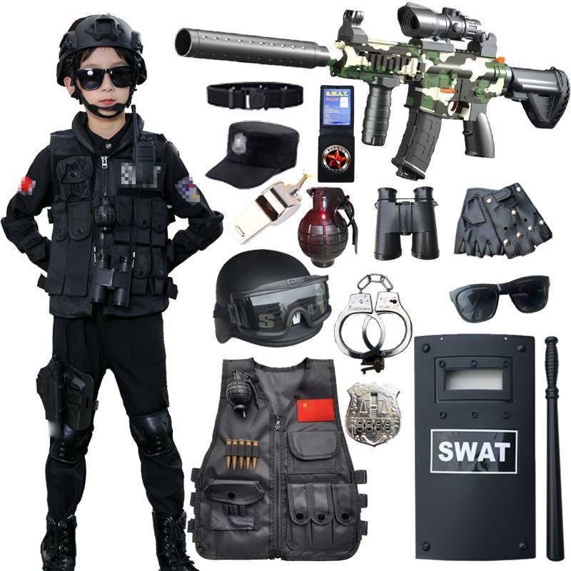 Children's tactical vest special forces helmet helmets outdoor third -level camouflage vest set equipment to eat chicken helmet