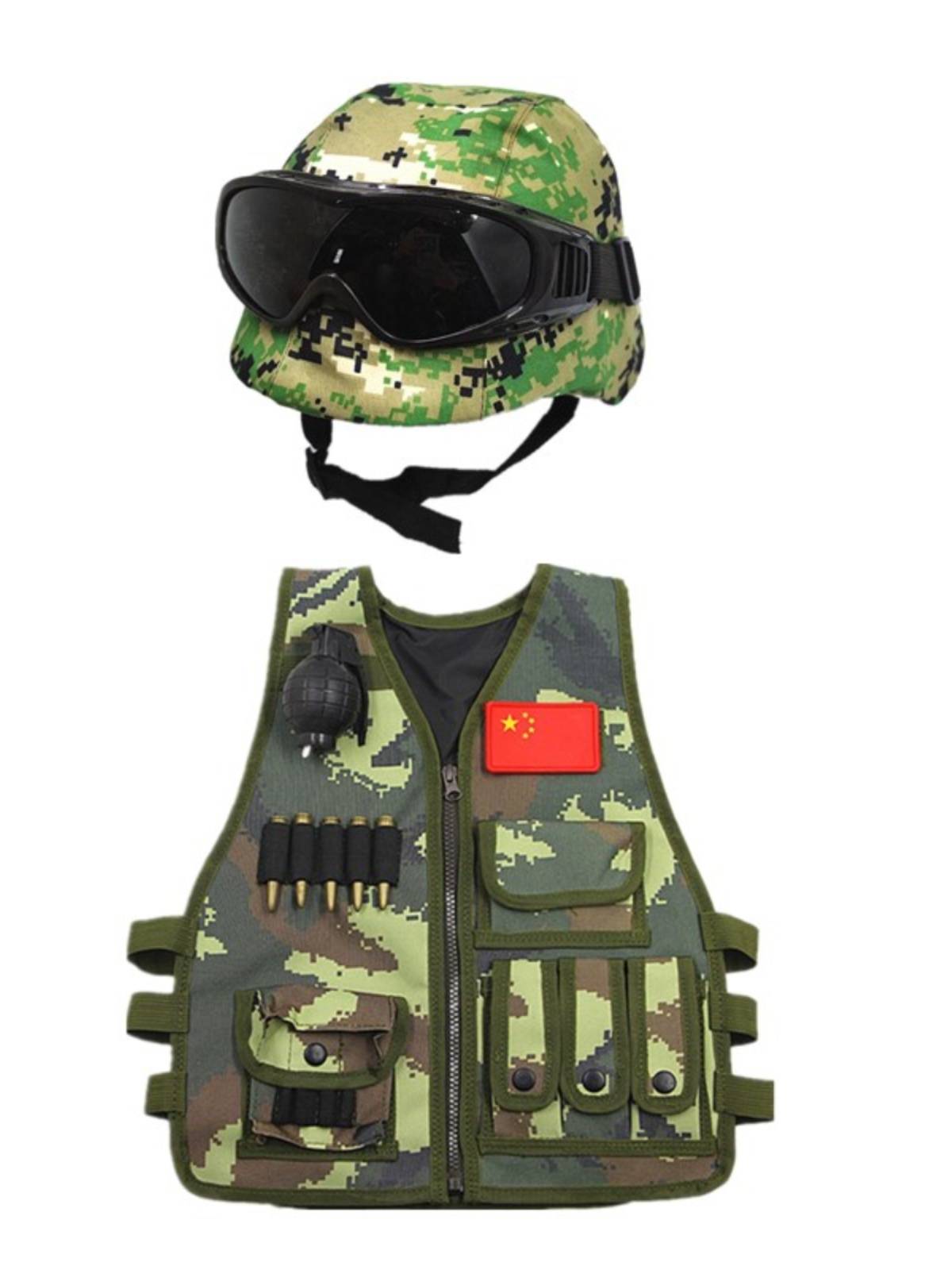 Kindergarten Performance Service Children's Camouflage Tactical Vests Outdoor CS Eat Chicken vest Equipment Small Police Toys Three -level A