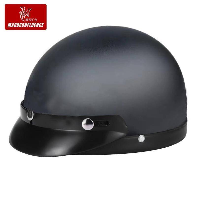 Half helmet adult sun hat Electric motorcycle cruise sunscreen big head surrounding personality spring equestrian helmet retro style