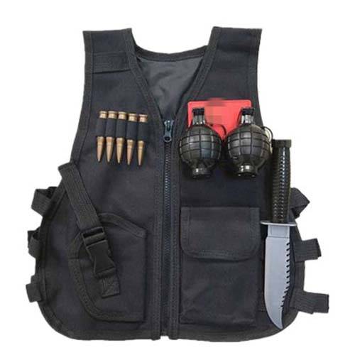 Children's police toy gun set Small police tactical vest Special forces are equipped with chicken three -level armored bulletproof vest
