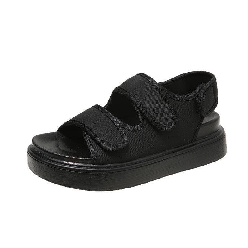 Belle Sports sandals female summer 2024 new magic stickers soft bottom Roman women's shoes thick bottom increase fashion casual sand