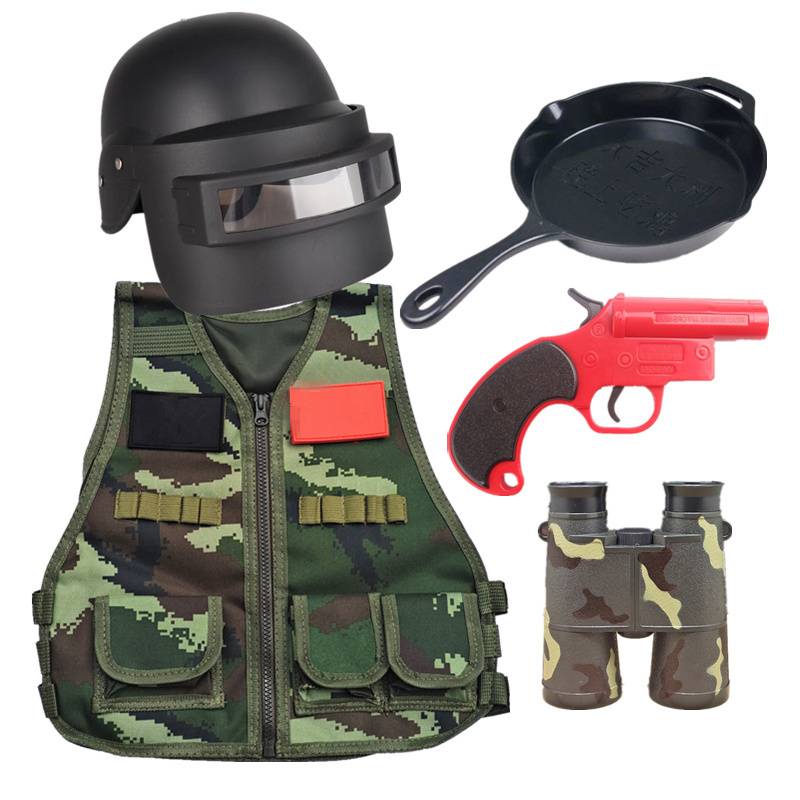 Kindergarten role performance service children's toy gun set fan camouflage vest tactical vest bulletproof combat helmet