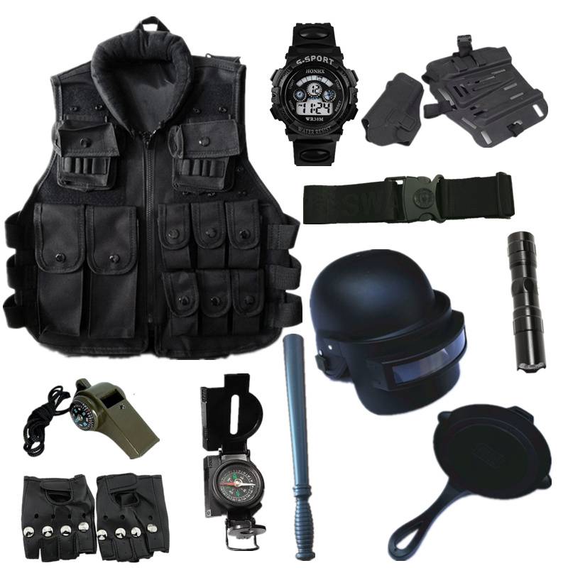 Kindergarten role performance service children's toy gun set fan camouflage vest tactical vest bulletproof combat helmet