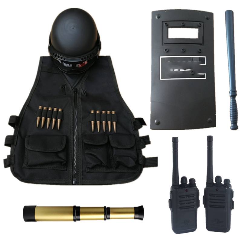 Kindergarten role performance service children's toy gun set fan camouflage vest tactical vest bulletproof combat helmet