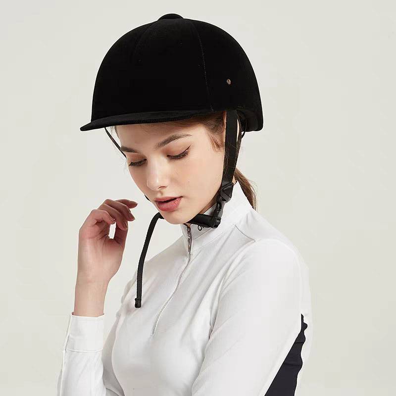 Professional adjustable equestrian helmet men's and female velvet -breathable knight equipment outdoor horse riding protective helmets