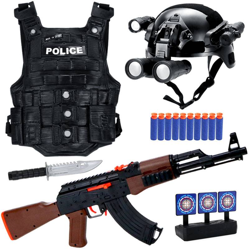 Children's tactical helmet, toy gun vest shield combat equipment set outdoor outdoor real person CS guide helmet