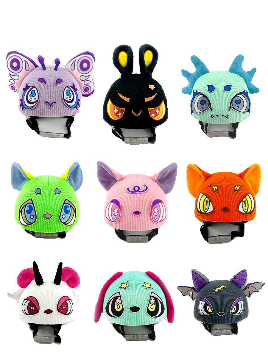 Ski helmet Cute animal equestrian helmet caps with flouring ski head cover cartoon helmet folding cap