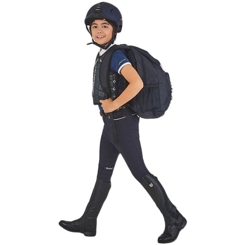 The luxurious valet kit with children riding with helmets to protect their leg and boots and gloves