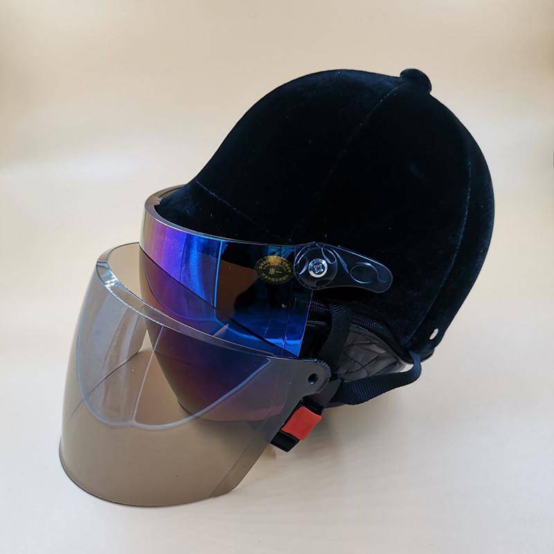Yongsheng Equestrian horse riding helmet men's and women's outdoor protection helmet anti -ultraviolet mirrors light velvet autumn and winter half helmets
