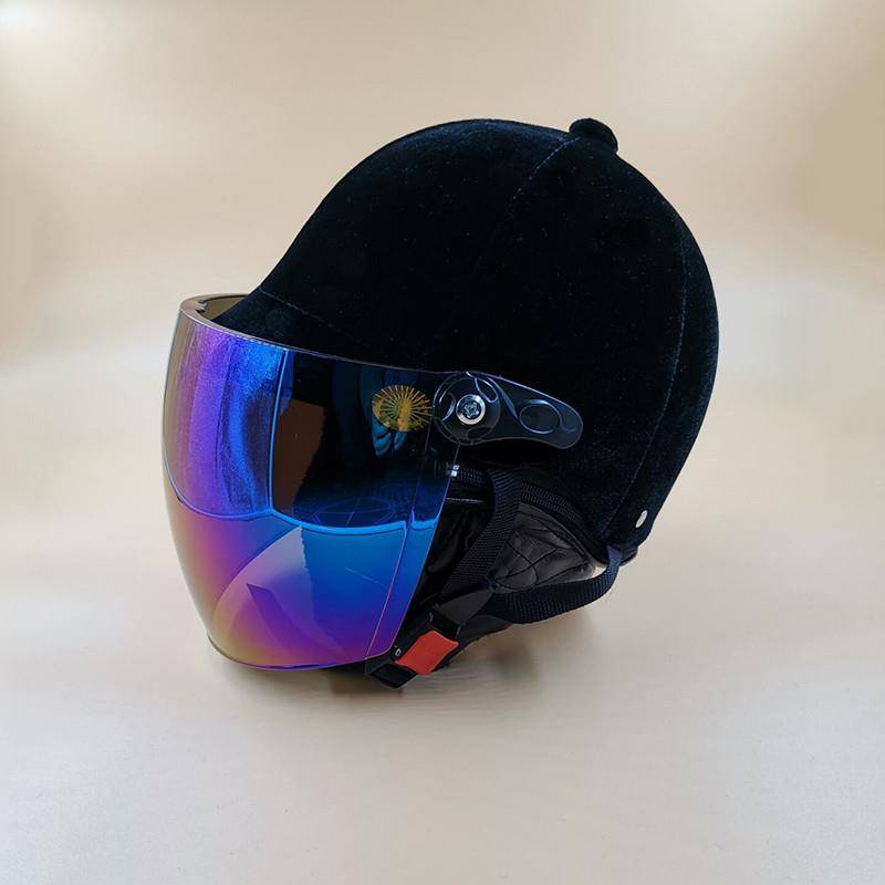 Yongsheng Equestrian horse riding helmet men's and women's outdoor protection helmet anti -ultraviolet mirrors light velvet autumn and winter half helmets