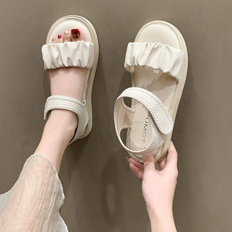 Belle flat sandals female fairy style new versatile wearing flat -bottomed Roman shoes casual fashion beach shoes