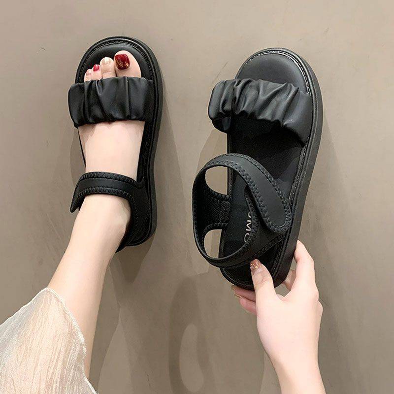 Belle flat sandals female fairy style new versatile wearing flat -bottomed Roman shoes casual fashion beach shoes