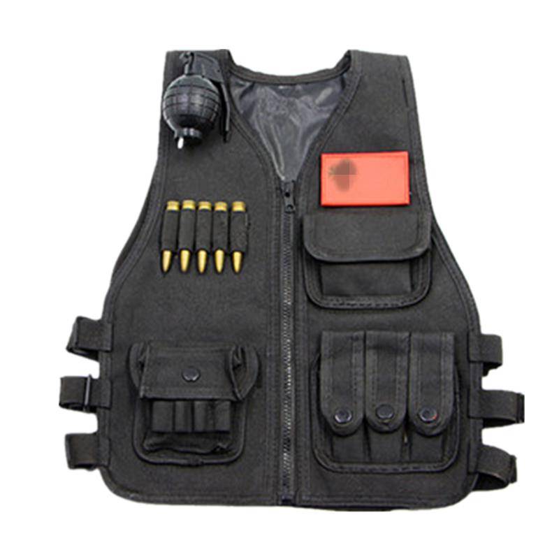 Children's tactical vest camouflage vest multifunctional outdoor bulletproof chicken toy helmet three -level A combination set