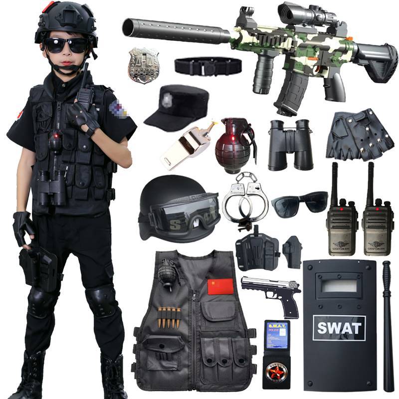 Children's tactical vest special forces helmet helmets outdoor third -level camouflage vest set equipment to eat chicken helmet