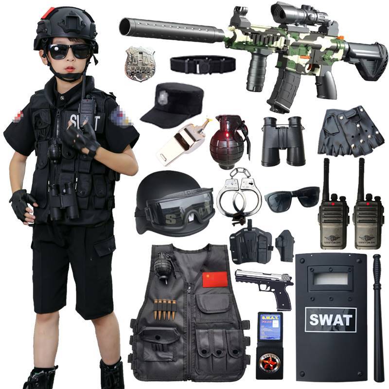 Children's tactical vest special forces helmet helmets outdoor third -level camouflage vest set equipment to eat chicken helmet