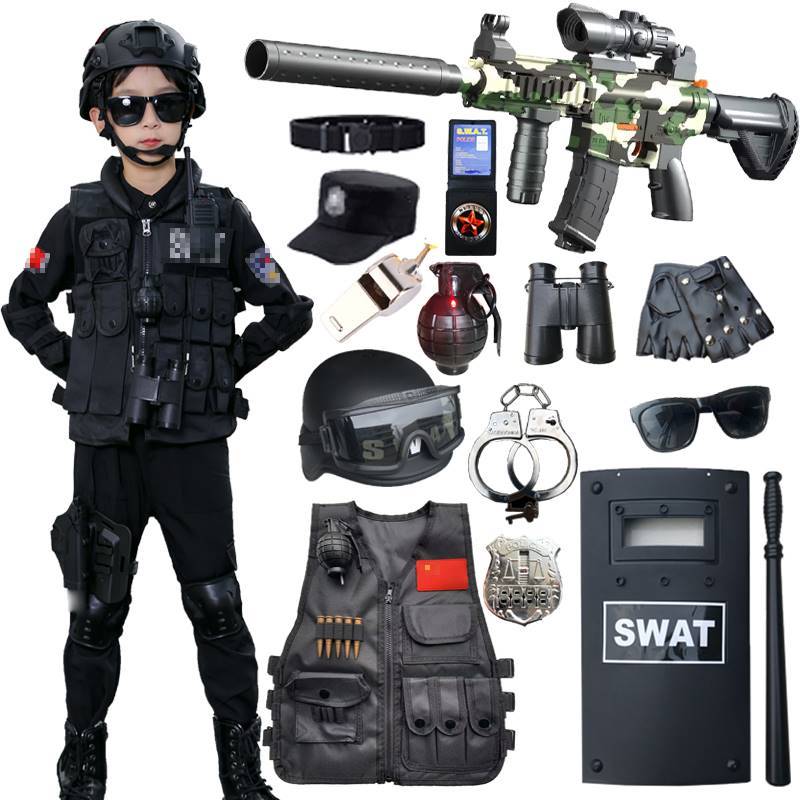 Children's tactical vest special forces helmet helmets outdoor third -level camouflage vest set equipment to eat chicken helmet