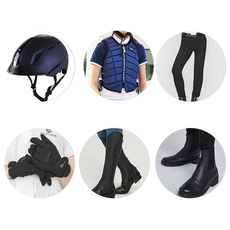 Children's exquisite 7 -piece helmet armor protective horses -legged legged horse boots ride set equestrian equipment knight clothes