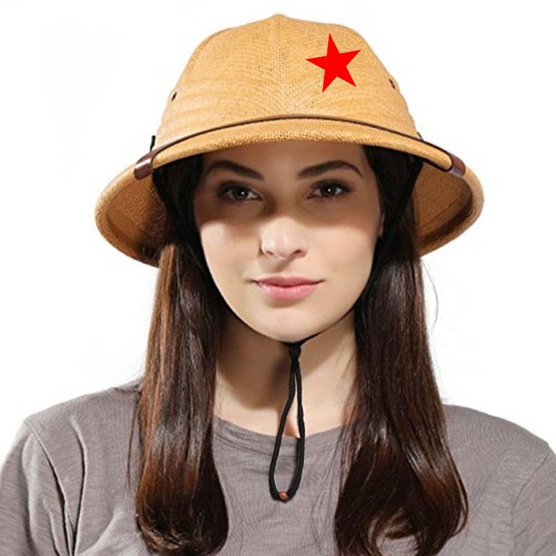 High-quality Red Five-Star-Sun-Sharma-Men General Adventure Viet Nam helmet safe sunscreen and sunshield hats