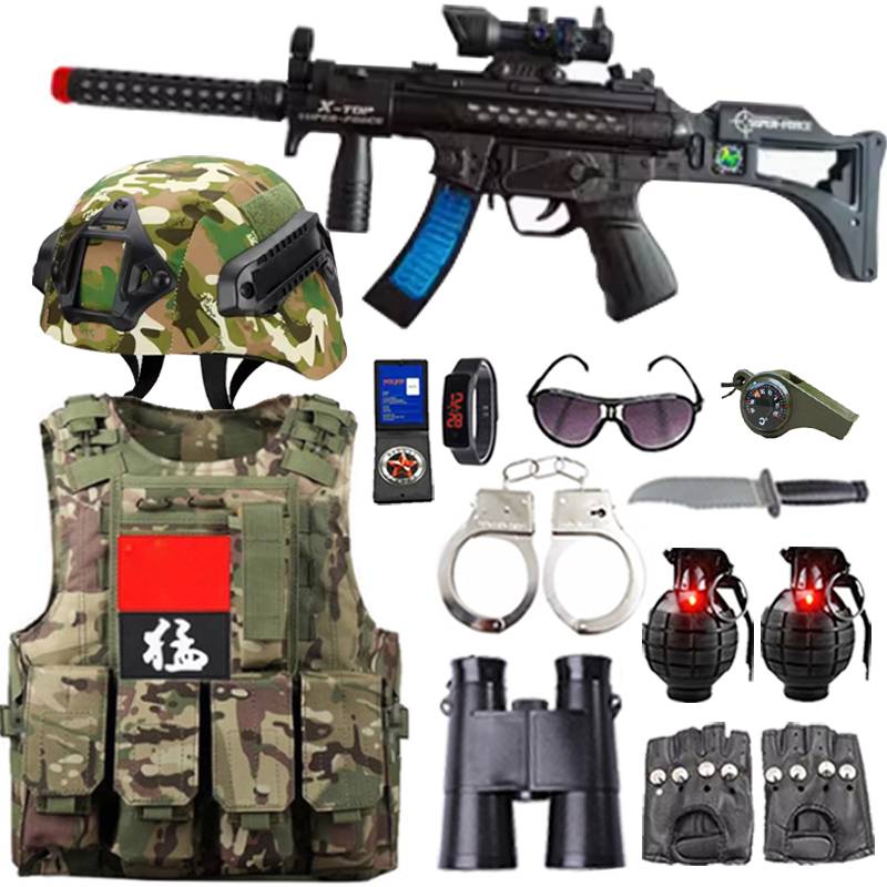 Tactical helmet real -life CS combat equipment Children's toy guns camouflage vest special soldiers set night visual instrument helmet