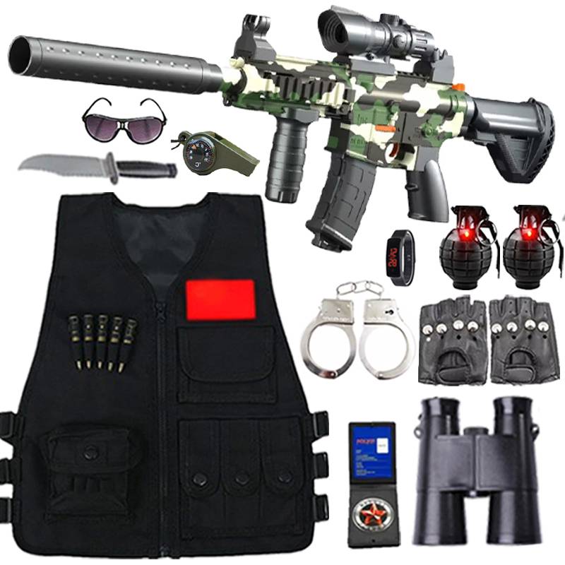 Tactical helmet real -life CS combat equipment Children's toy guns camouflage vest special soldiers set night visual instrument helmet
