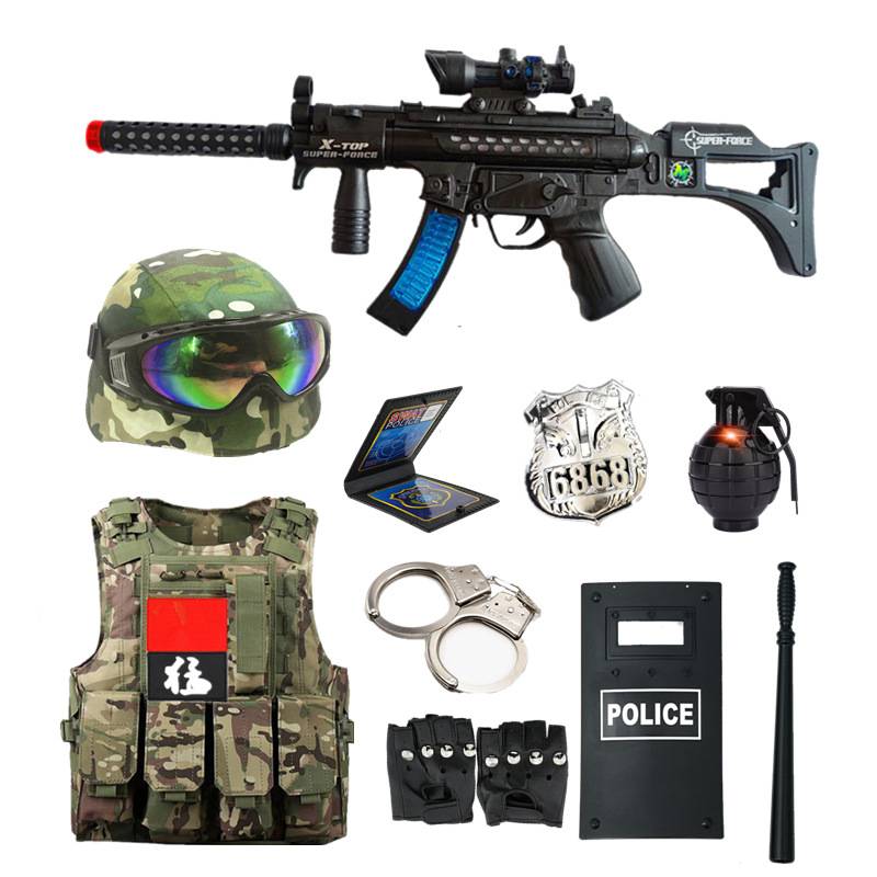 Children's summer camp tactical vest multi -function outdoor vest anti -bullet prevention clothes eat chicken helmet three -level armor toy equipment