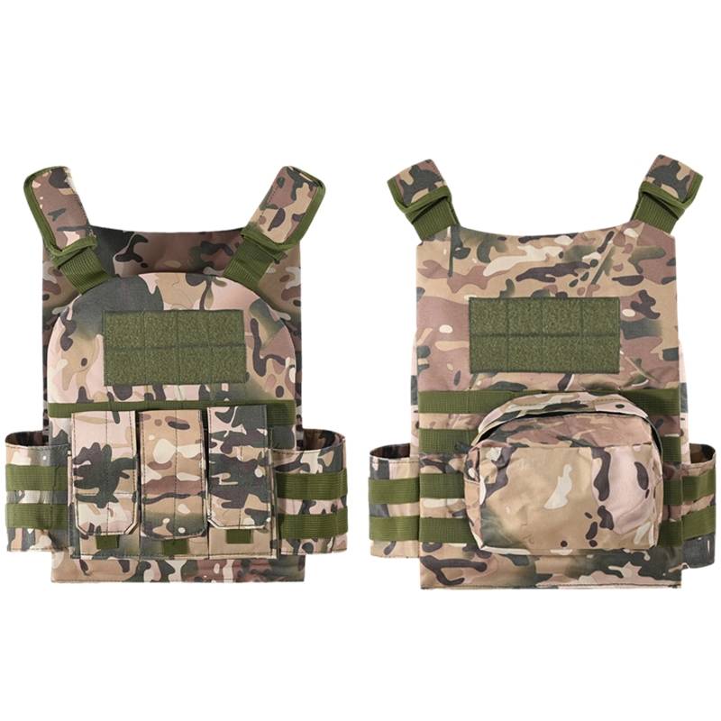 Children's tactical vest camouflage vest multifunctional outdoor bulletproof chicken toy helmet three -level A combination set