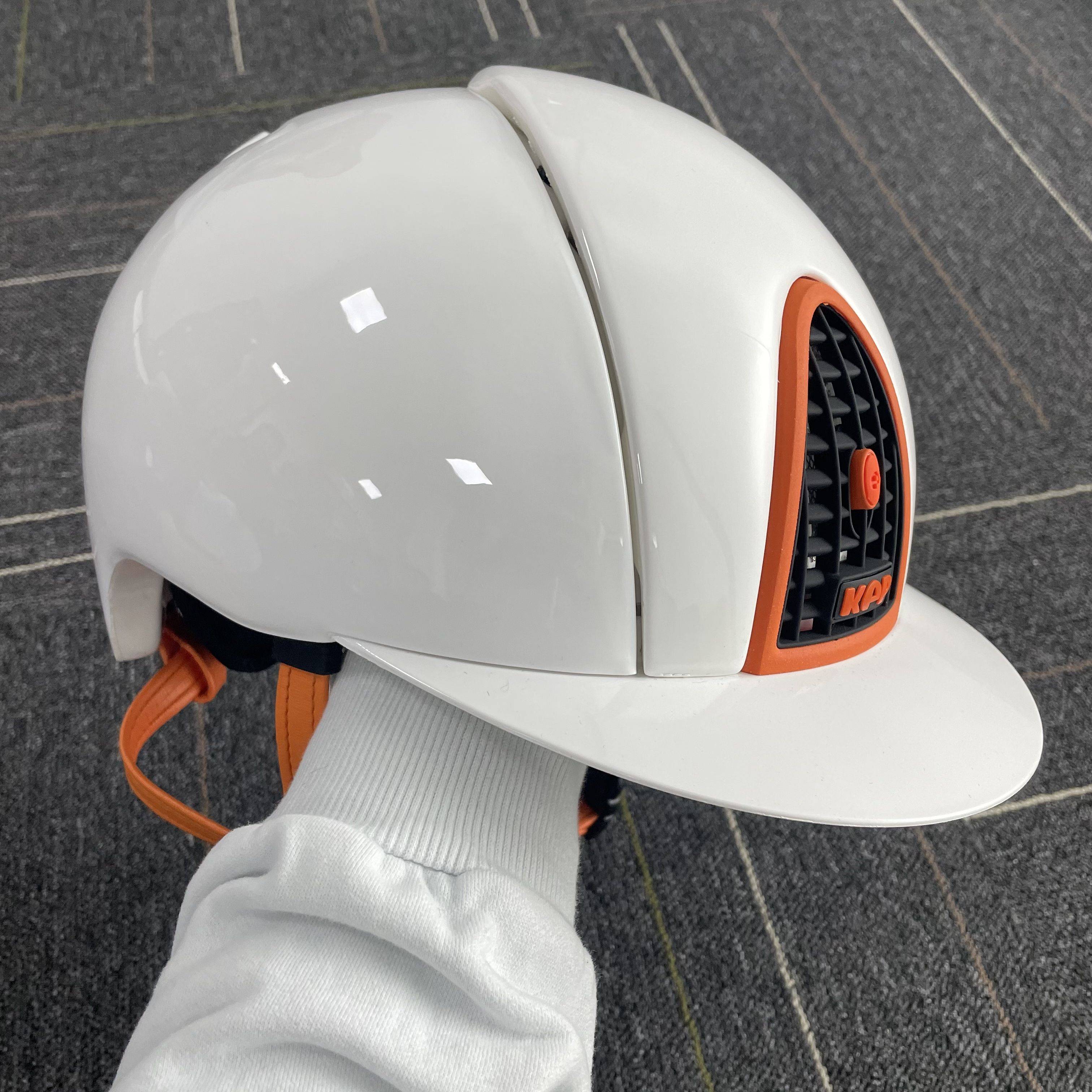 Italian imported Kep pure white orange frame white children's equestrian helmet Rider helmet riding helmet men and women