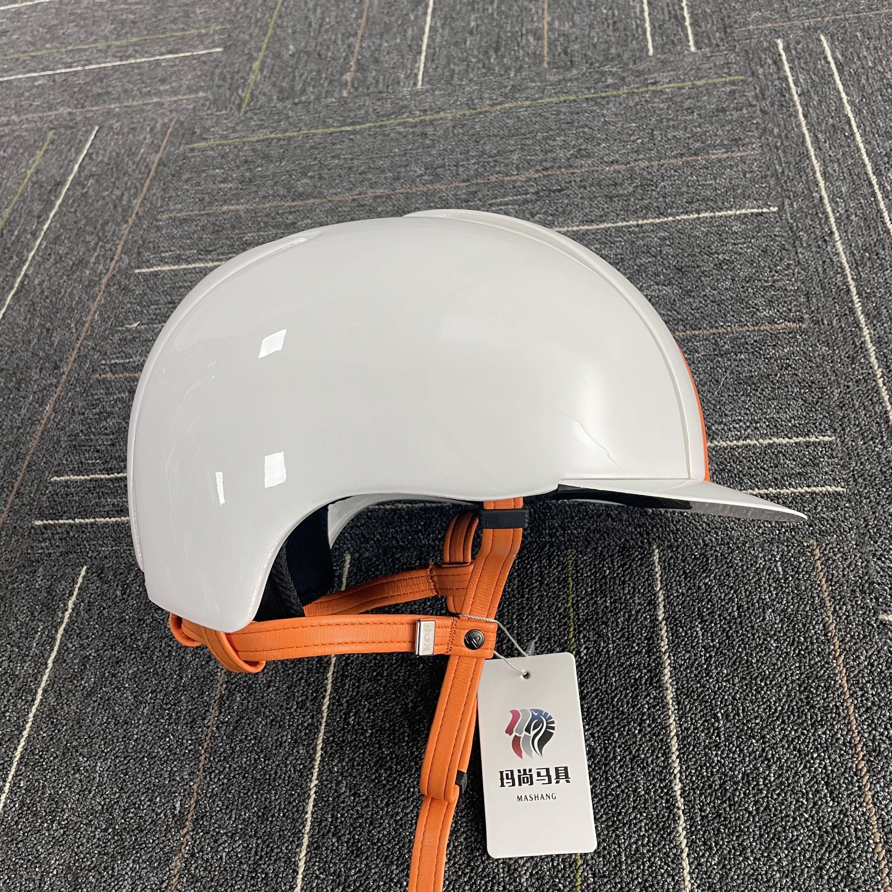 Italian imported Kep pure white orange frame white children's equestrian helmet Rider helmet riding helmet men and women