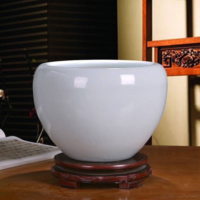 Jingde Town Bowl Lotus Pot Ceramic Water Lily Special Water Z Pei Poor Pot Copper Coin Grass Twita Home iron tree pot butterfly