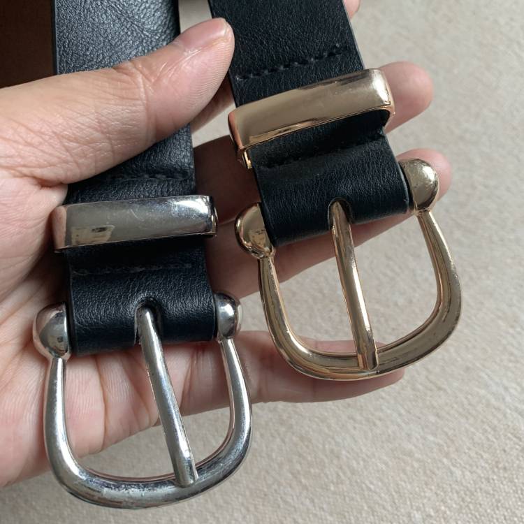 Multi -color new good texture export literary and good hardware horseshoe iron buckle waist belt covered leather bandsion versatile