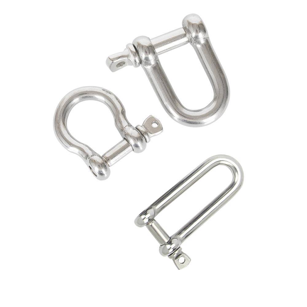 304 Stainless Steel D -type Boat Chain Lifting Hook Hanging Holding Bow Twozer 316 Horseshoe connection ring U -shaped card