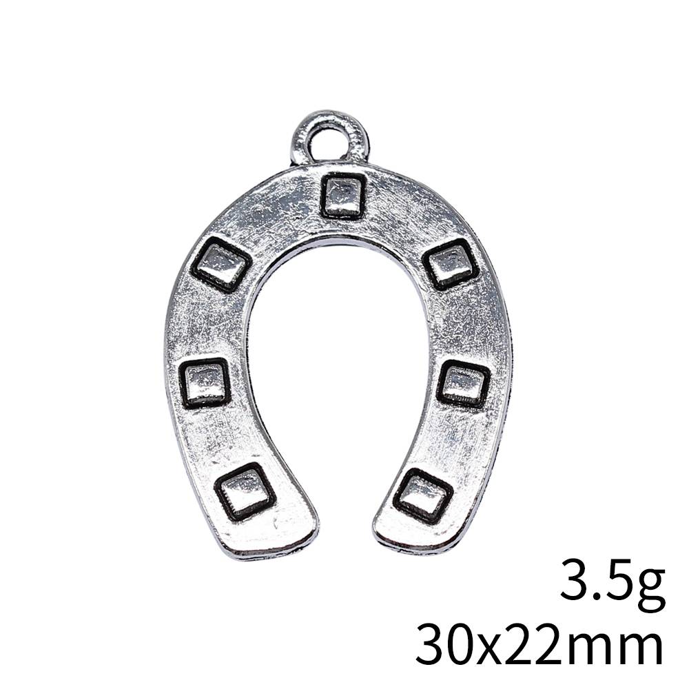5/bag 30x22mm ancient silver zinc alloy material Mal hoof iron pendant ABD-C15760