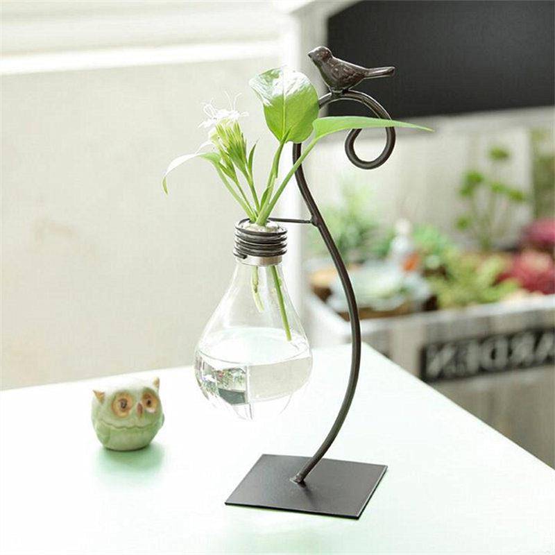 Hydroponic plant utensils transparent green vase iron bottle iron flower interchanging office living room desktop copper coin bottle ornaments