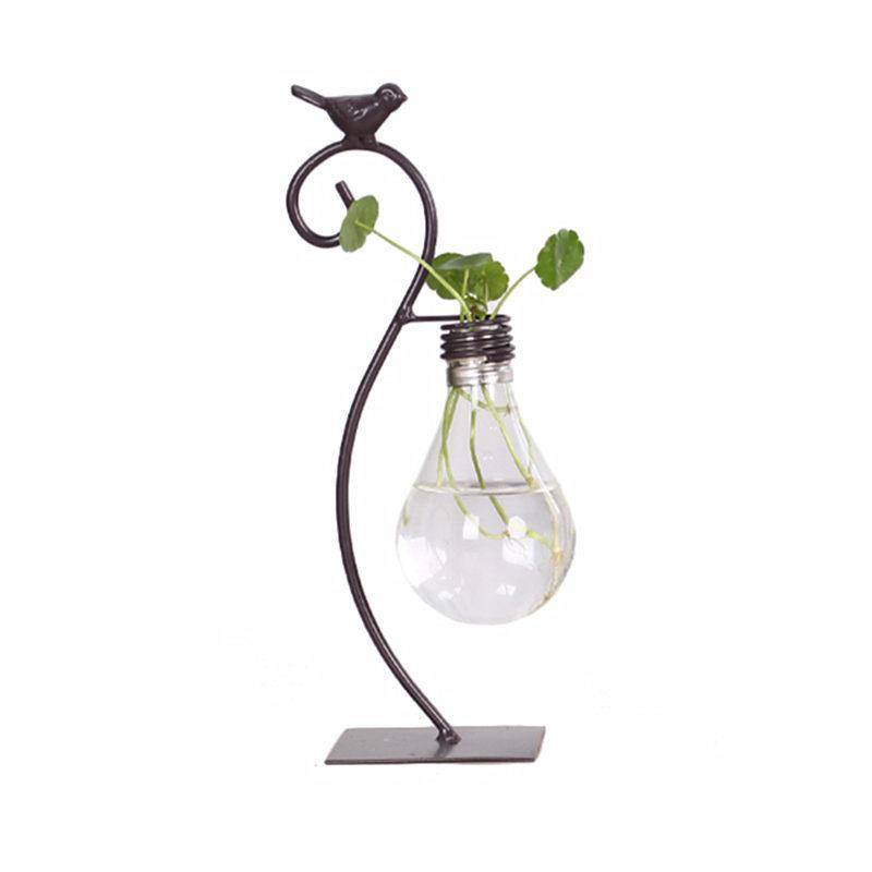 Hydroponic plant utensils transparent green vase iron bottle iron flower interchanging office living room desktop copper coin bottle ornaments