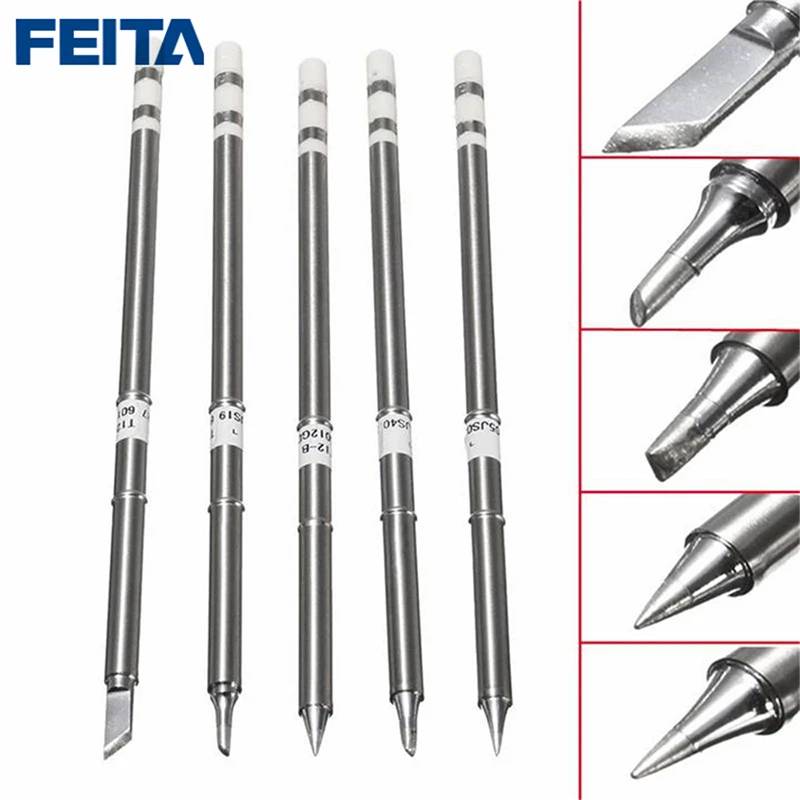 T12 series branding iron head constant temperature electricity Luo Tingzui welding knife pointed horseshoe head heat DIY welding table accessories