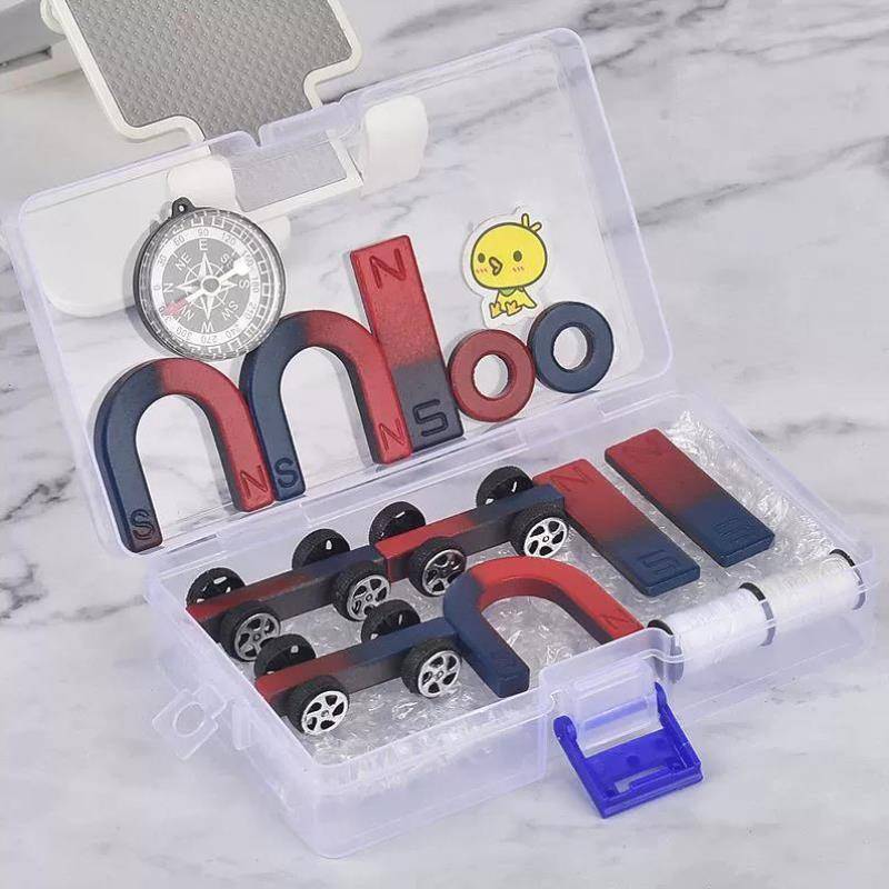 Teaching experiment Magnetic Elementary School Scientific Experimental Horseshoe -shaped strip -shaped ring -shaped ring U -shaped iron -absorbing physical magnet