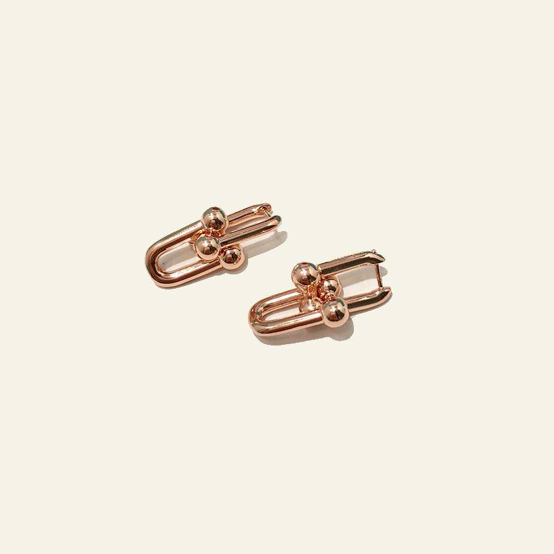 Live Source Explosion Heavy Industry T Link Chain Larr earrings U -shaped horseshoe trumpet 2 Bamboo earrings