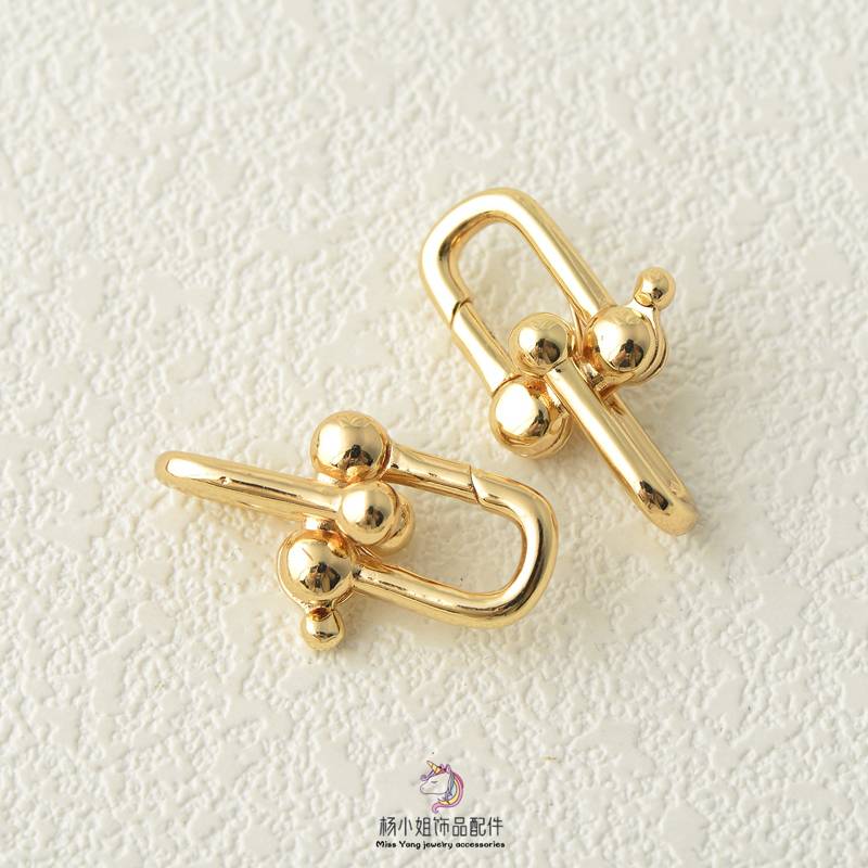 14K Jinbao color U -shaped spring buckle lobster buckle accessories DIY pearl bracelet necklace necklace ending connection