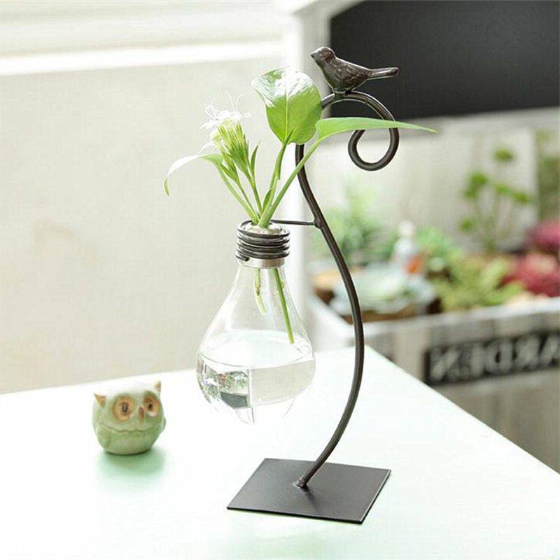 Hydroponic plant utensils transparent green vase iron bottle iron flower interchanging office living room desktop copper coin bottle ornaments