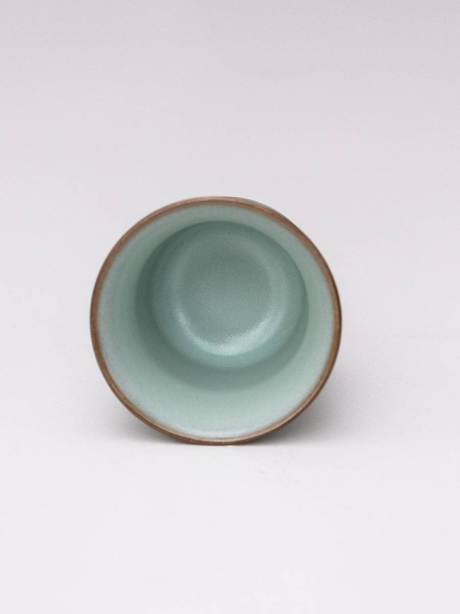Official glaze horseshoe cup tea provincial master Wang Longbao full handmade iron tire