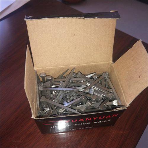 Forty nails to the palm of a horse