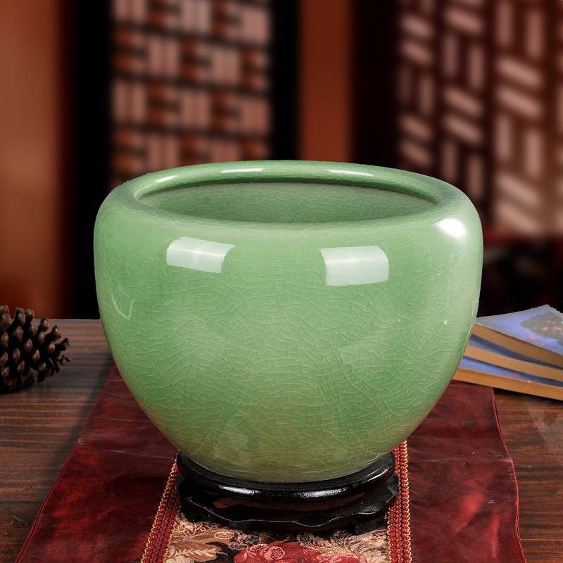 Jingde Town Bowl Lotus Basin Ceramics Special Hydroponic Hydroponic Pot Copper Coin Grass House Iron Tree Pot Phalaenopsis