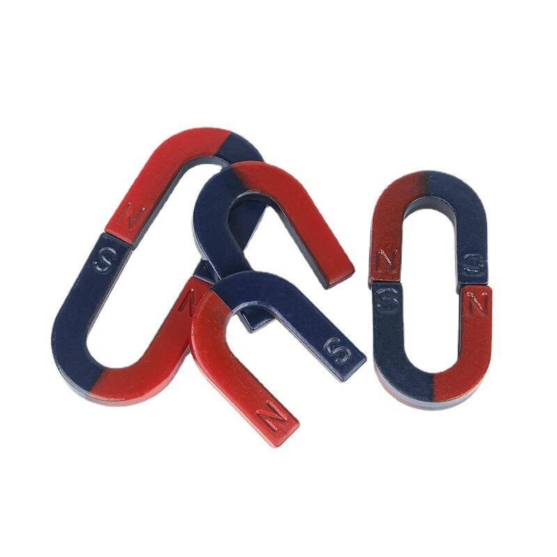 1 Factory spot U -type teaching magnet magnet NS polar spray paint horseshoe -type magnetic garden science and education toy absorbing stone