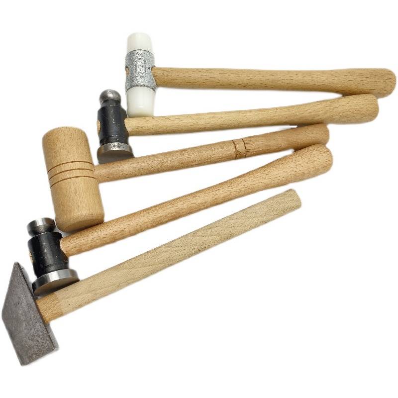 Stainless Steel Golden Round Facial Hammer Steel Hammer Head Capture 4 -point Fang Hammer Round Hammer Gold and Silver Jewelry Processing Tool
