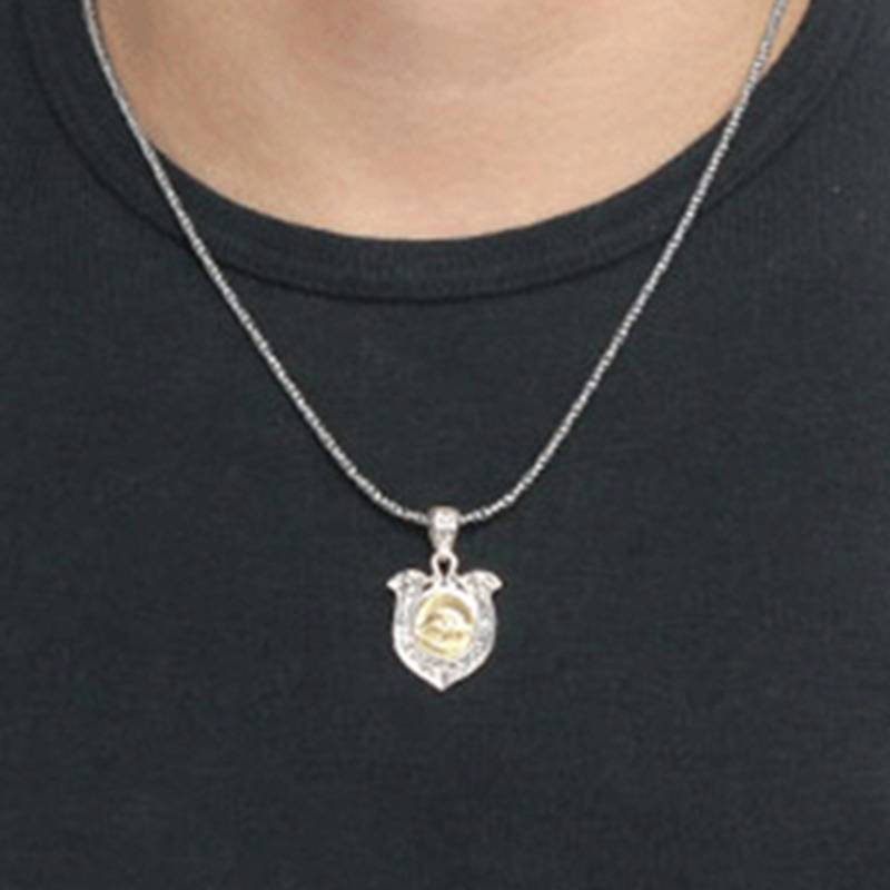 GOOD VIBTIONS Tide Horseshoe Railway God's Eye Silver Necklash Pendant Retro Thai Silver Men