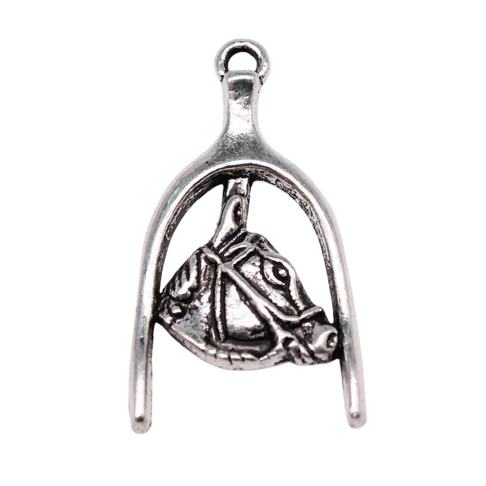10/bag 30x17mm ancient silver zinc alloy material Mal-headed horseshoe iron pendant ABD-C12840
