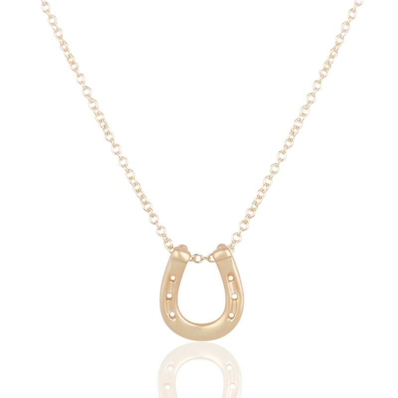 Dogeared Duoqier S925 Silver Simple Lucky Horseshoe -shaped U -shaped pendant necklace clay chain Girls